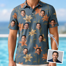 Man wearing Men's Lily Limelight Custom Face Polo Shirt — custom faces printed all-over