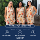 Friends in matching Women's Bract Attack Custom Face V-Neck Dress — a group gift photo