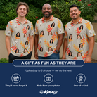Friends in matching Men's Bract Attack Custom Face Polo Shirt — a group gift photo