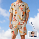 Man wearing Men's Bract Attack Custom Face Shirt & Shorts Set — custom faces printed all-over