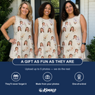 Friends in matching Women's Crimson Calyx Custom Face Tank Dress — a group gift photo