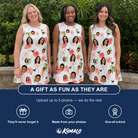 Friends in matching Women's Anthurium Antics Custom Face Tank Dress — a group gift photo