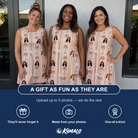 Friends in matching Women's Orchid Oasis Custom Face Tank Dress — a group gift photo