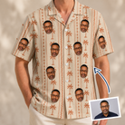 Man wearing Men's Orchid Oasis Custom Face Hawaiian Shirt — custom faces printed all-over