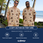 Friends in matching Men's Orchid Oasis Custom Face Shirt & Shorts Set — a group gift photo
