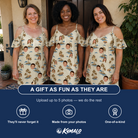 Friends in matching Women's Botanical Breeze Custom Face Off-Shoulder Dress — a group gift photo