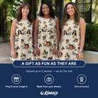 Friends in matching Women's Botanical Breeze Custom Face Tank Dress — a group gift photo