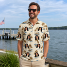 Real-life photo of someone wearing Men's Botanical Breeze Custom Face Polo Shirt — custom faces printed all-over