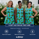 Friends in matching Women's Canopy Cabana Custom Face Tank Dress — a group gift photo