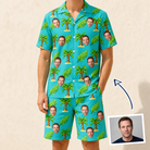 Man wearing Men's Canopy Cabana Custom Face Shirt & Shorts Set — custom faces printed all-over
