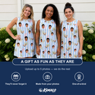 Friends in matching Women's Frond Fandango Custom Face Tank Dress — a group gift photo