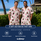 Friends in matching Men's Bubblegum Ballerinas Custom Face Shirt & Shorts Set — a group gift photo