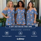 Friends in matching Women's Longneck Lollies Custom Face Off-Shoulder Dress — a group gift photo