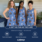 Friends in matching Women's Longneck Lollies Custom Face Tank Dress — a group gift photo