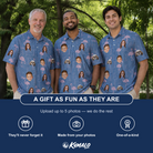Friends in matching Men's Longneck Lollies Custom Face Polo Shirt — a group gift photo