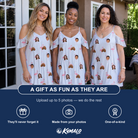 Friends in matching Women's Stilt Spritz Custom Face Off-Shoulder Dress — a group gift photo