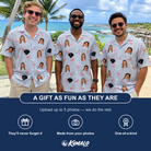 Friends in matching Men's Stilt Spritz Custom Face Hawaiian Shirt — a group gift photo