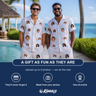 Friends in matching Men's Stilt Spritz Custom Face Shirt & Shorts Set — a group gift photo