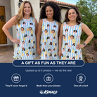 Friends in matching Women's Flamingo Fizz Custom Face Tank Dress — a group gift photo