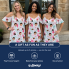Friends in matching Women's Pink Pours Custom Face Off-Shoulder Dress — a group gift photo