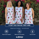 Friends in matching Women's Pink Pours Custom Face Tank Dress — a group gift photo