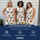 Friends in matching Women's Rosy Rafties Custom Face Tank Dress — a group gift photo