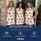 Friends in matching Women's Hibiscus Hustle Custom Face V-Neck Dress — a group gift photo