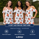 Friends in matching Women's Hooked Brims Custom Face Off-Shoulder Dress — a group gift photo