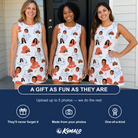 Friends in matching Women's Hooked Brims Custom Face Tank Dress — a group gift photo