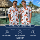 Friends in matching Men's Hooked Brims Custom Face Shirt & Shorts Set — a group gift photo