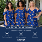 Friends in matching Women's Lure Lore Custom Face Off-Shoulder Dress — a group gift photo