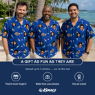 Friends in matching Men's Lure Lore Custom Face Hawaiian Shirt — a group gift photo