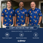 Friends in matching Men's Lure Lore Custom Face Polo Shirt — a group gift photo