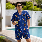 Real-life photo of someone wearing Men's Lure Lore Custom Face Shirt & Shorts Set — custom faces printed all-over