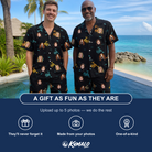 Friends in matching Men's Spool Foolery Custom Face Shirt & Shorts Set — a group gift photo