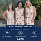 Friends in matching Women's Waddle Wink Custom Face V-Neck Dress — a group gift photo