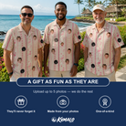Friends in matching Men's Waddle Wink Custom Face Hawaiian Shirt — a group gift photo
