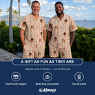 Friends in matching Men's Waddle Wink Custom Face Shirt & Shorts Set — a group gift photo
