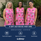 Friends in matching Women's Fuchsia Flock Custom Face Tank Dress — a group gift photo