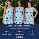 Friends in matching Women's Blush Birds Custom Face Tank Dress — a group gift photo