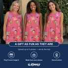 Friends in matching Women's Paradise Punch Custom Face Tank Dress — a group gift photo