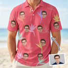 Man wearing Men's Paradise Punch Custom Face Polo Shirt — custom faces printed all-over