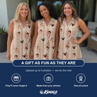 Friends in matching Women's Torch Blossoms Custom Face V-Neck Dress — a group gift photo