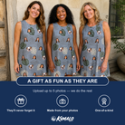 Friends in matching Women's Monstera Mingle Custom Face Tank Dress — a group gift photo