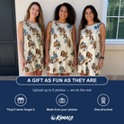 Friends in matching Women's Bougainvillea Bounce Custom Face Tank Dress — a group gift photo
