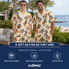 Friends in matching Men's Bougainvillea Bounce Custom Face Shirt & Shorts Set — a group gift photo