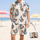 Man wearing Men's Scarlet Spikes Custom Face Shirt & Shorts Set — custom faces printed all-over