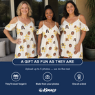 Friends in matching Women's Island Incense Custom Face Off-Shoulder Dress — a group gift photo