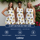 Friends in matching Women's Island Incense Custom Face Tank Dress — a group gift photo