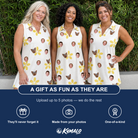 Friends in matching Women's Island Incense Custom Face V-Neck Dress — a group gift photo
